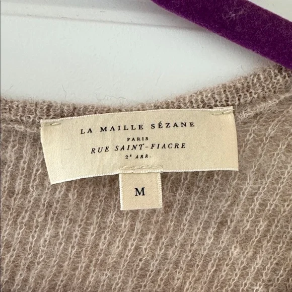 Sezane Barry Cardigan Light Beige - Size M - Picture 3 of 4